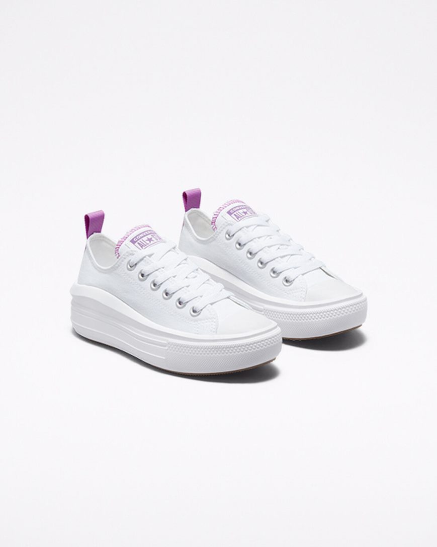 Pantofi Platforma Fete Converse Chuck Taylor All Star Move Low Top Albi Violet Albi | RO PQX0C324